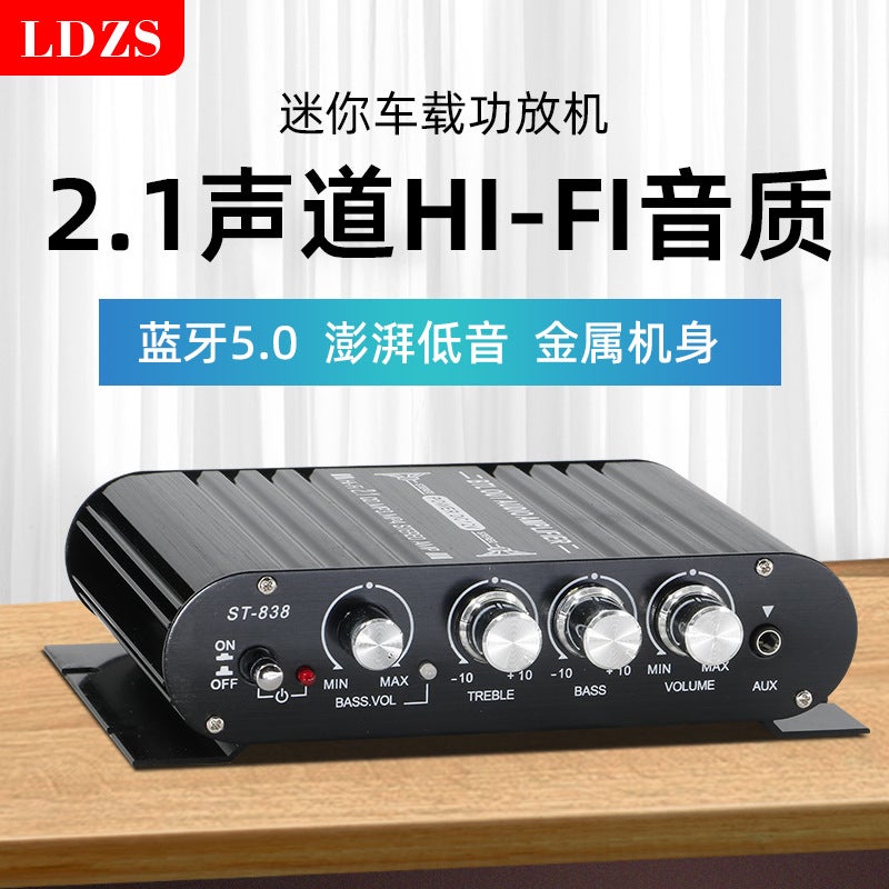 مضخم صوت منزلي للسيارة St-838 12V بلوتوث مضخم صوت 2.1 قناة مضخم صوت تحت الصوت الفائق - Image 1